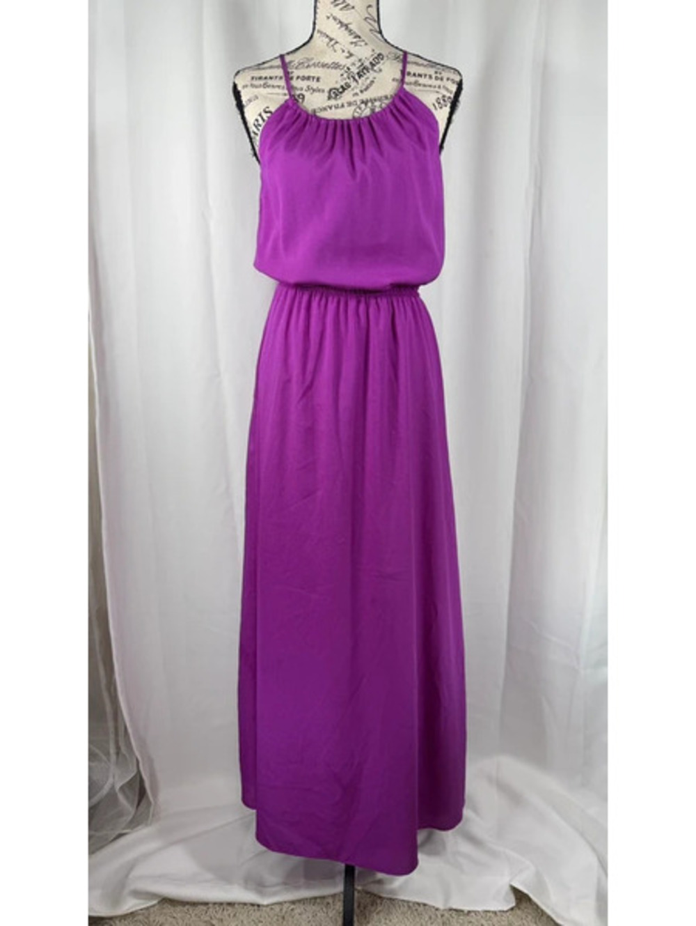 Gianni Bini Magenta Maxi Dress XS Silky Cami Flowy Summer Wedding Guest Dress